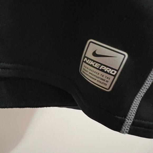 Nike Pro Dri Fit Thermal Long Sleeve Mock Neck Compression Top Black medium - Picture 9 of 10